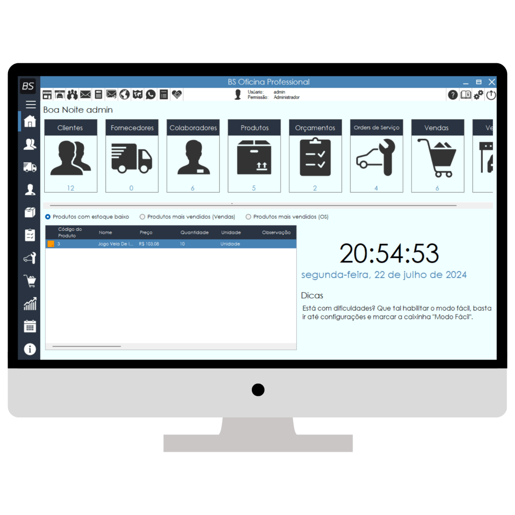 Sistema para oficinas mecânicas – BS&nbsp;Oficina